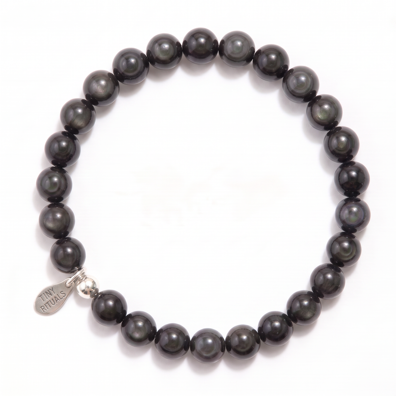Natural Rainbow Eye Obsidian Energy Bracelet - 6mm