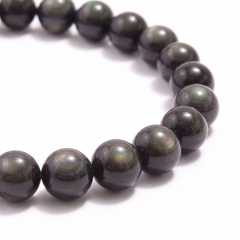 Natural Rainbow Eye Obsidian Energy Bracelet - 6mm