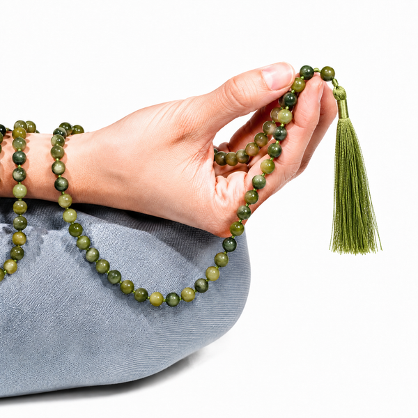 Green Nephrite Jade Mala - High-Energy Gemstones