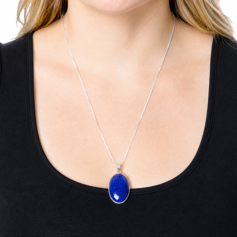 Lapis Lazuli Oval Pendant Necklace - 1 of a Kind