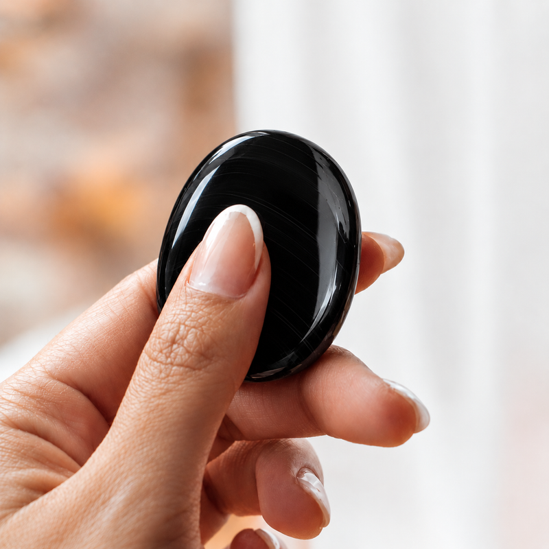 Black Obsidian Worry Stone