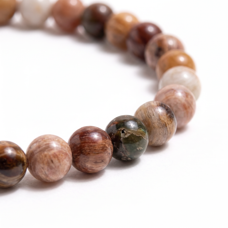 Petrified Wood Jade Energy Bracelet