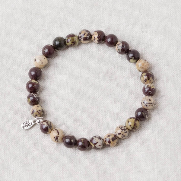 Purple Flower Jasper Energy Bracelet - 6mm