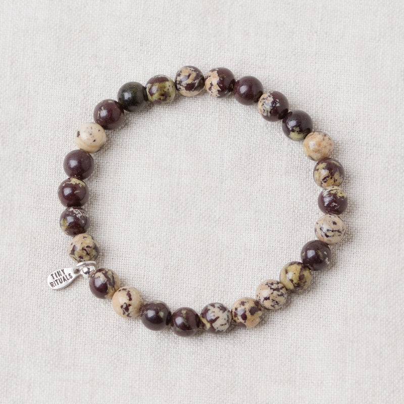 Purple Flower Jasper Energy Bracelet - 6mm