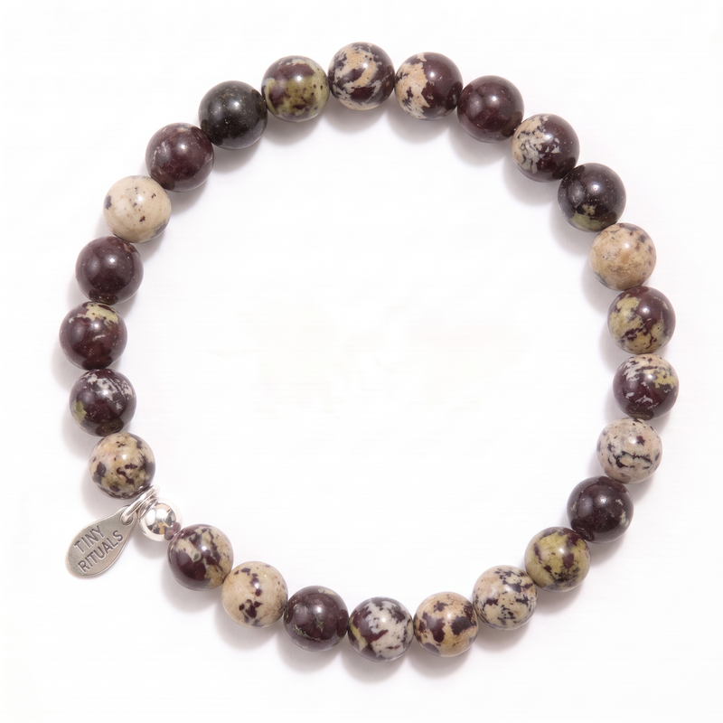 Purple Flower Jasper Energy Bracelet - 6mm