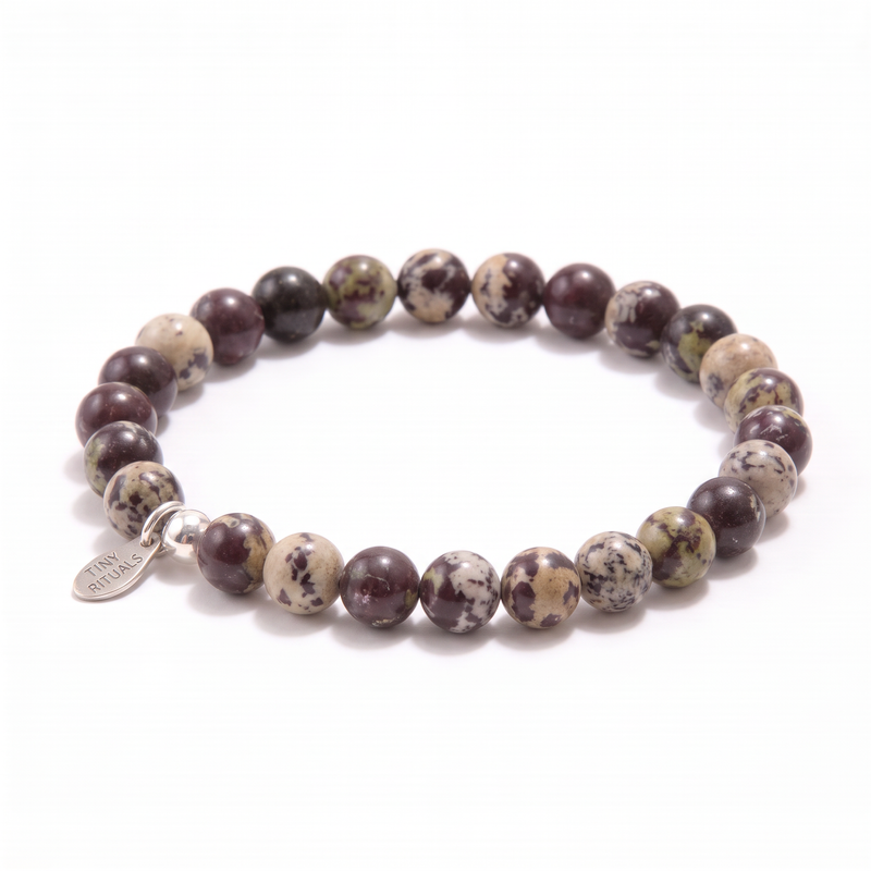 Purple Flower Jasper Energy Bracelet - 6mm