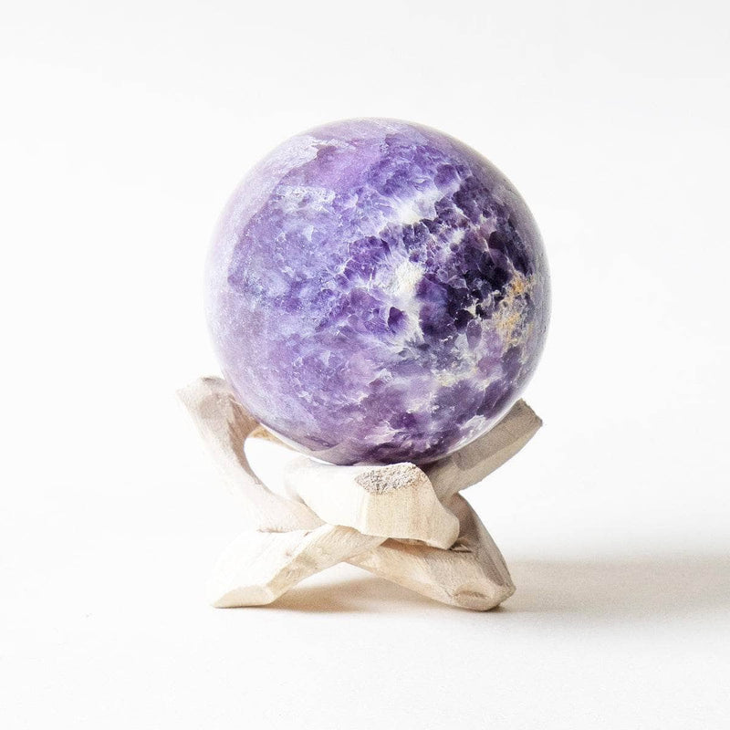 Purple Rainbow Fluorite Sphere with Tripod