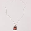 Red Tiger Eye Square Pendant Necklace