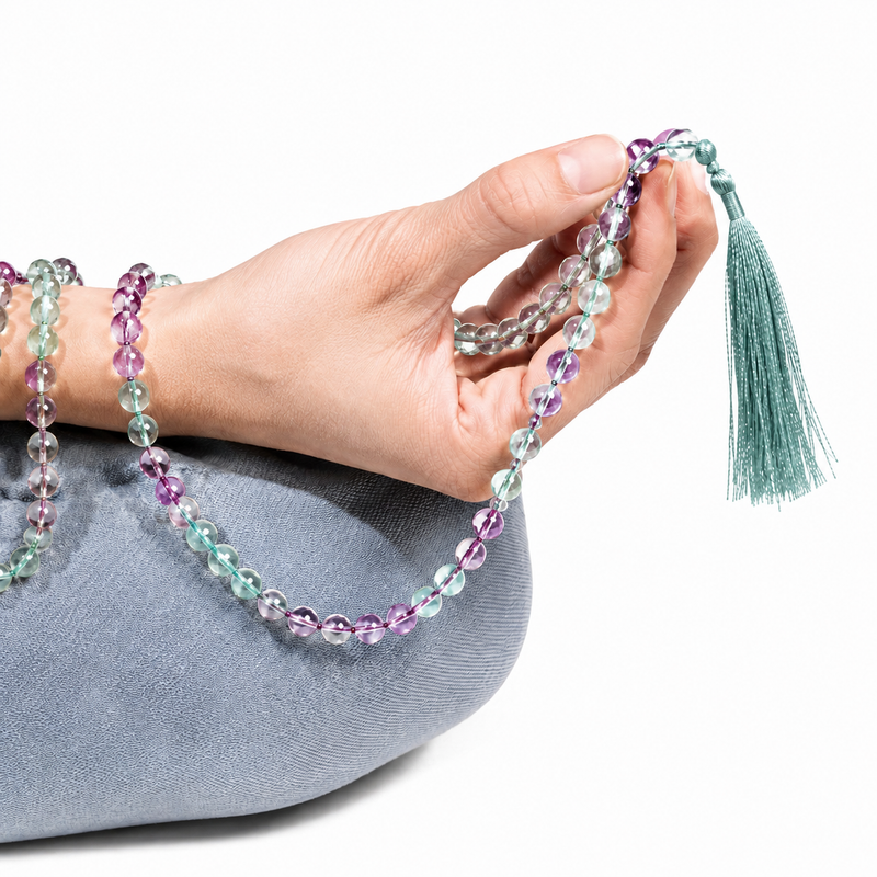 Rainbow Fluorite Mala - High-Energy Gemstones