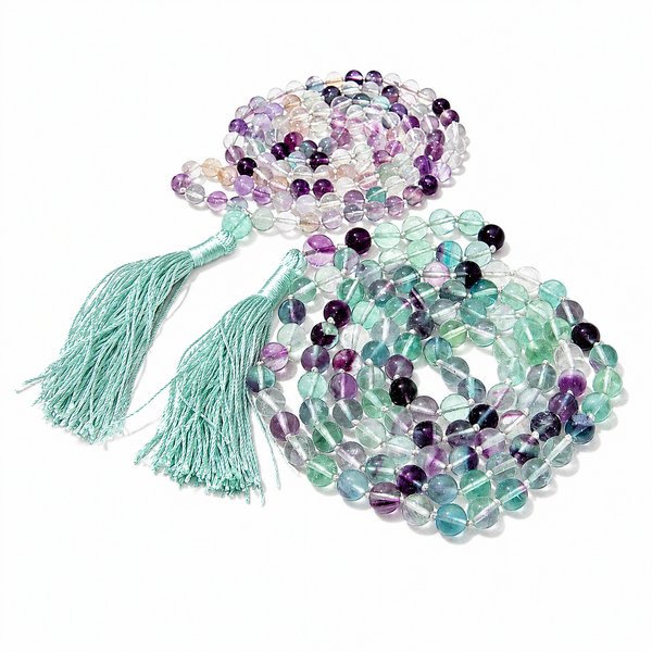 Rainbow Fluorite Mala - High-Energy Gemstones
