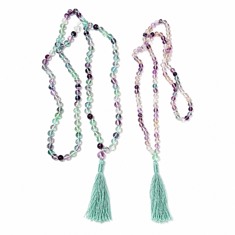 Rainbow Fluorite Mala - High-Energy Gemstones