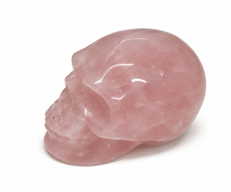 Rose Quartz Crystal Skull