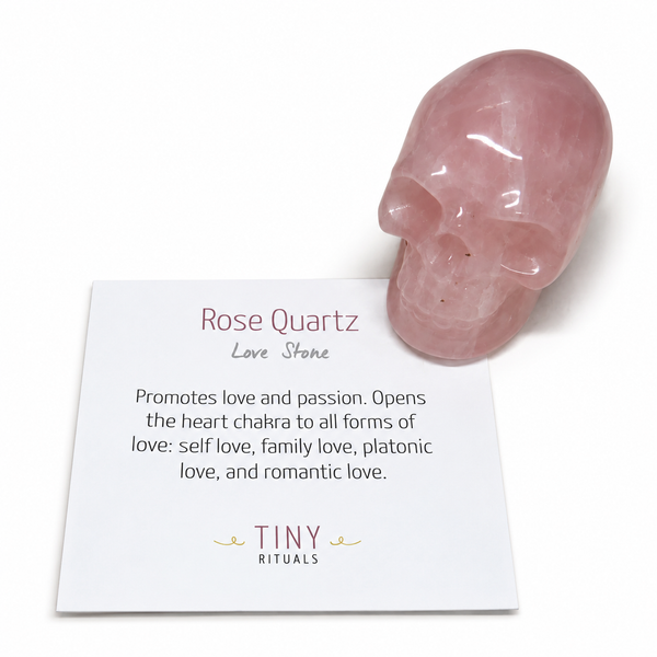 Rose Quartz Crystal Skull
