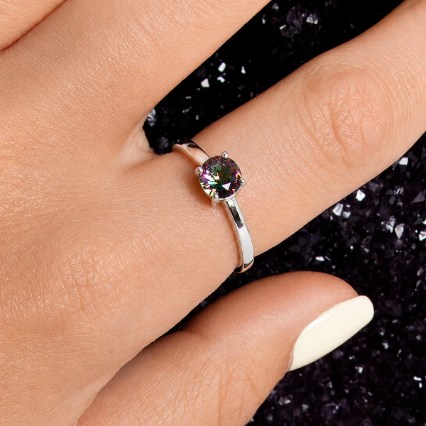 Mystic Topaz Ring- Round Cut