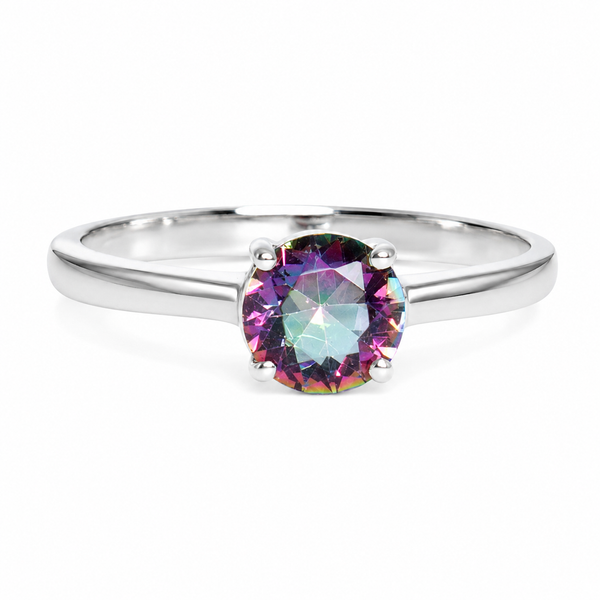 Mystic Topaz Ring- Round Cut