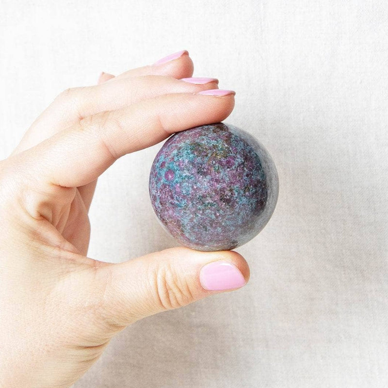 Ruby-Kyanite Sphere with Tripod