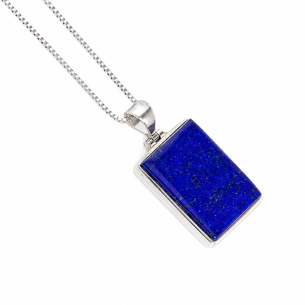Lapis Lazuli Square Pendant Necklace - 1 of a Kind
