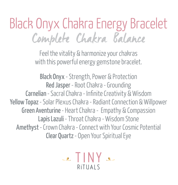 Black Onyx Seven Chakra Energy Bracelet - As-Is-Clearance