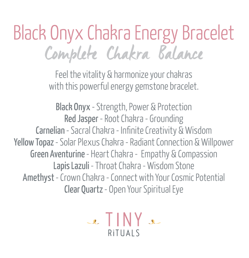 Black Onyx Seven Chakra Energy Bracelet