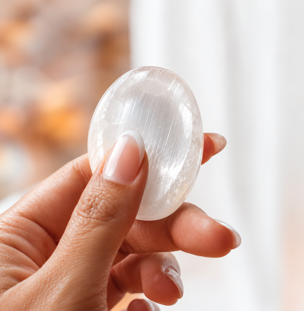 Selenite Worry Stone