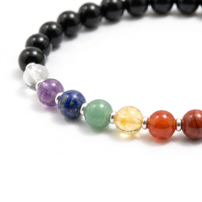 Black Onyx Seven Chakra Energy Bracelet