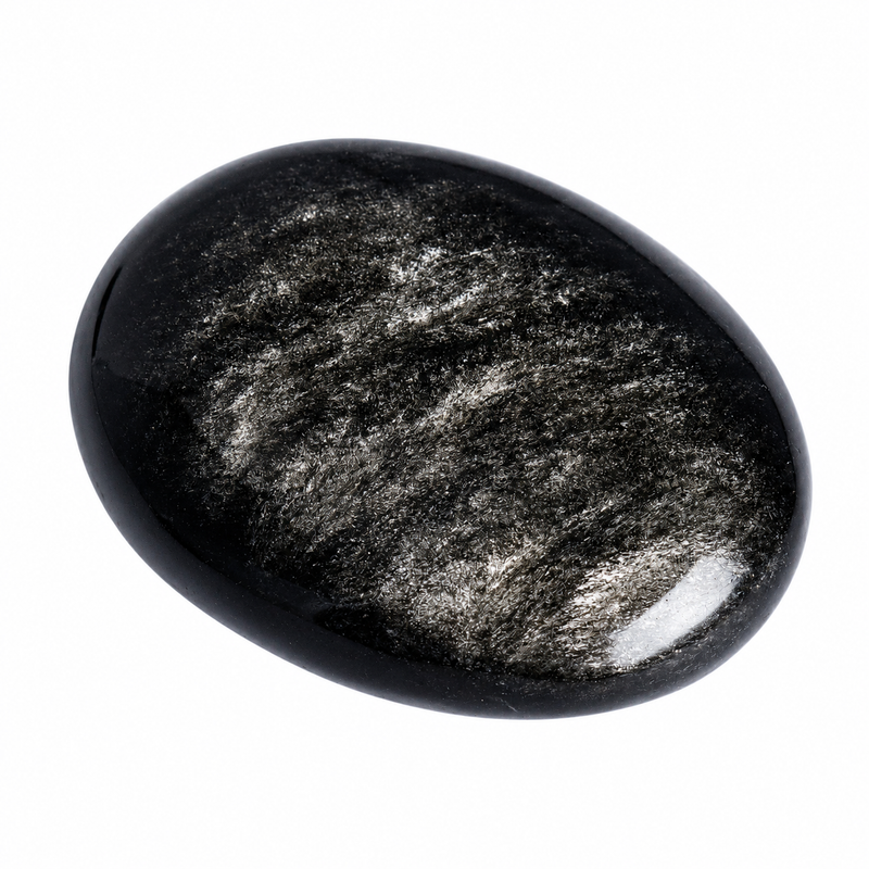 Silver Obsidian Palm Stones
