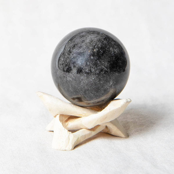 Silver Obsidian Sphere with Tripod