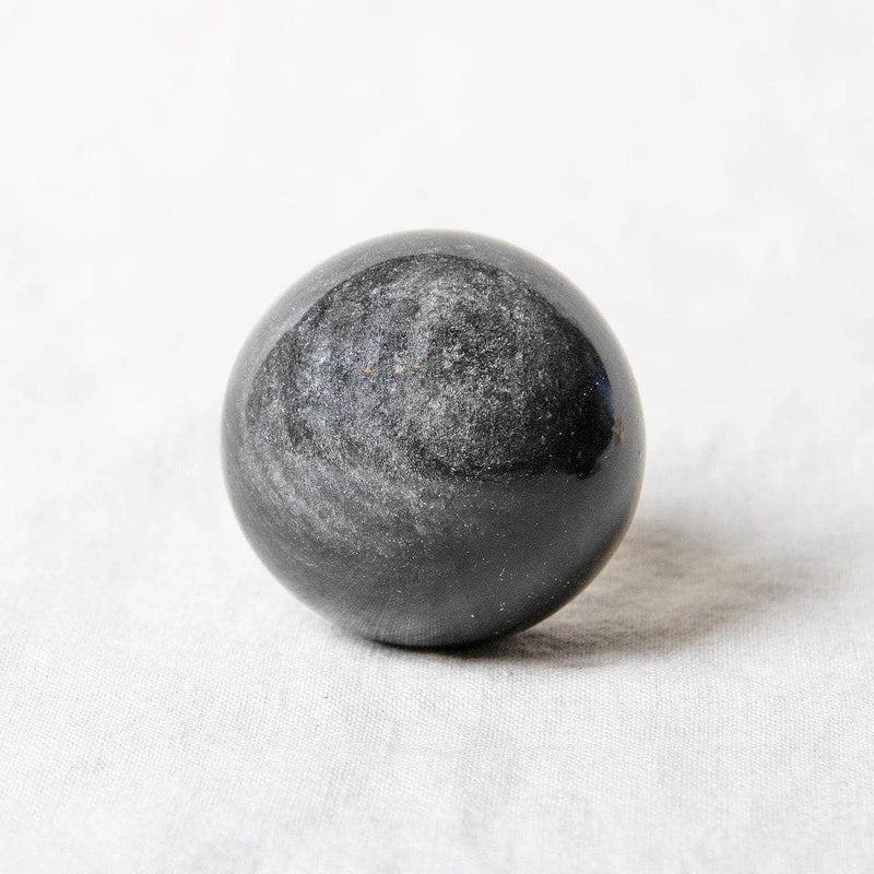 Silver Obsidian Sphere with Tripod