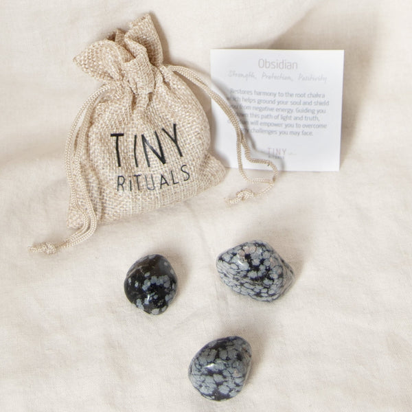 Snowflake Obsidian Stone Gift Set