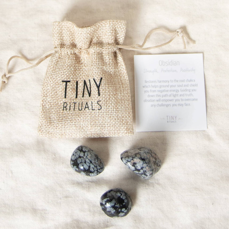 Snowflake Obsidian Stone Gift Set