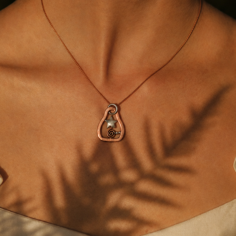 Star Seed Copper Pendant Necklace