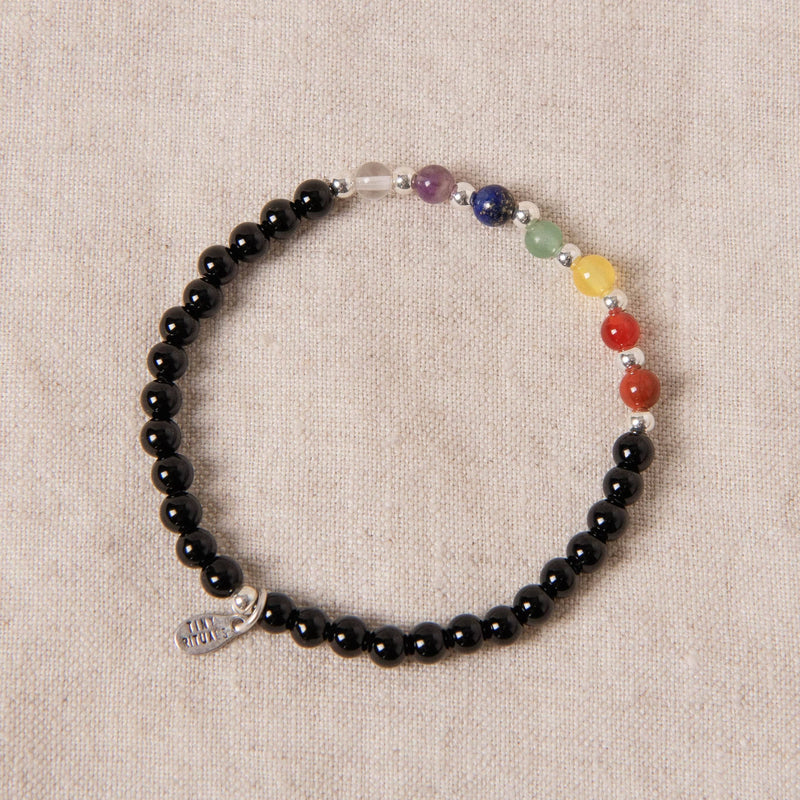 Black Onyx Seven Chakra Energy Bracelet