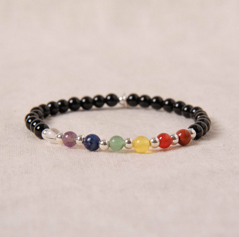 Black Onyx Seven Chakra Energy Bracelet