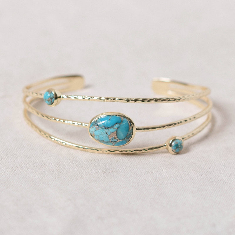 Genuine Turquoise Gold Bracelet