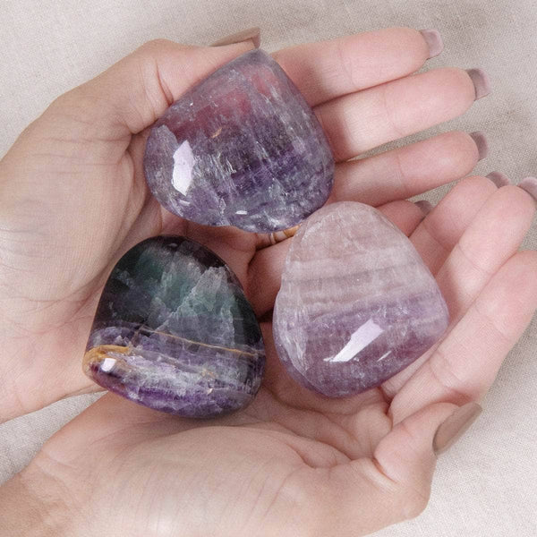 Purple Rainbow Fluorite Heart