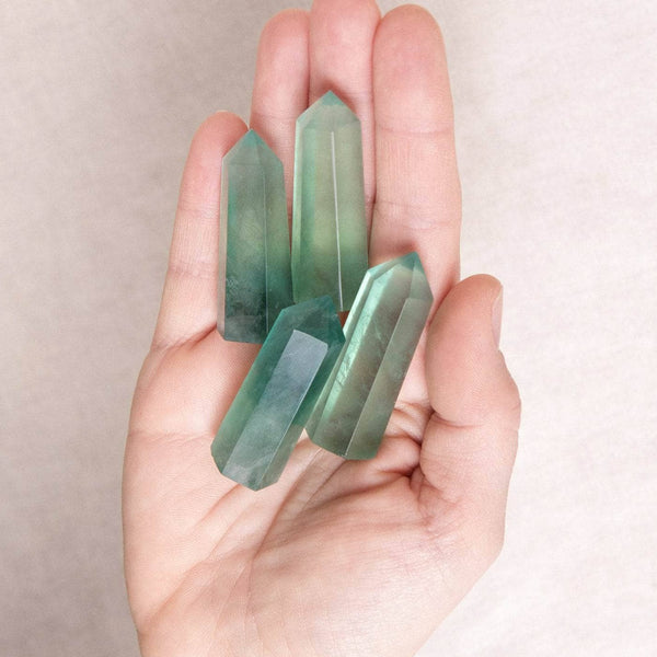 Green Fluorite Crystal Point - AAA Premium Quality
