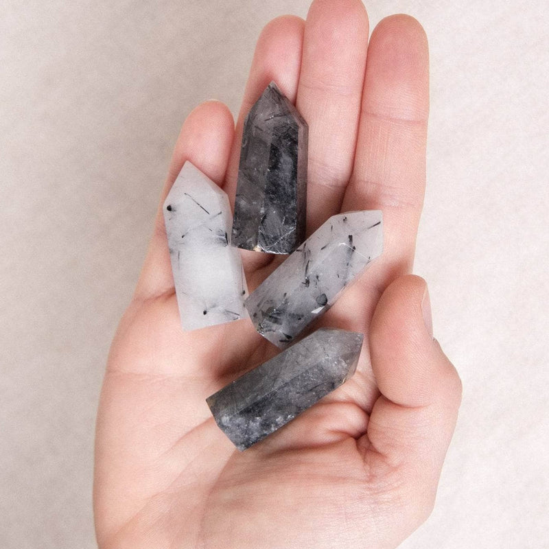 Black Rutilated Quartz Crystal Point - AAA Premium Quality