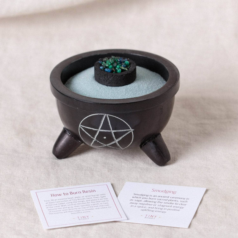 Pentacle Soapstone Smudge & Charcoal Burner Kit