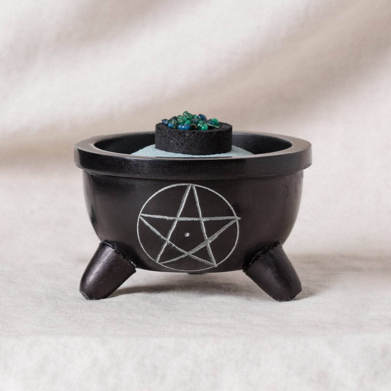 Pentacle Soapstone Smudge & Charcoal Burner Kit