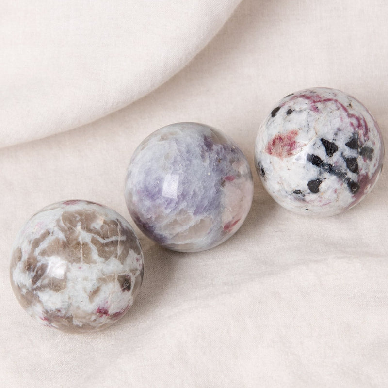 Plum Tourmaline Sphere with Tripod - AAA Premium Quality