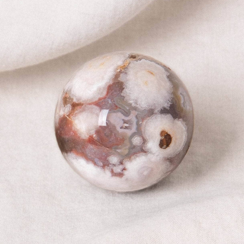 Sakura Cherry Blossom Agate Sphere with Tripod - AAA Premium Quality