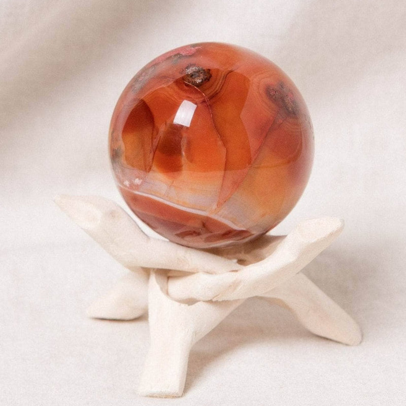 Carnelian Sphere with Tripod - AAA Premium Quality