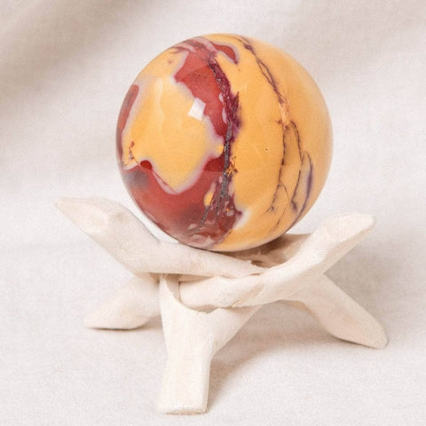 Mookaite Jasper Sphere with Tripod - Vibrant Healing Stone