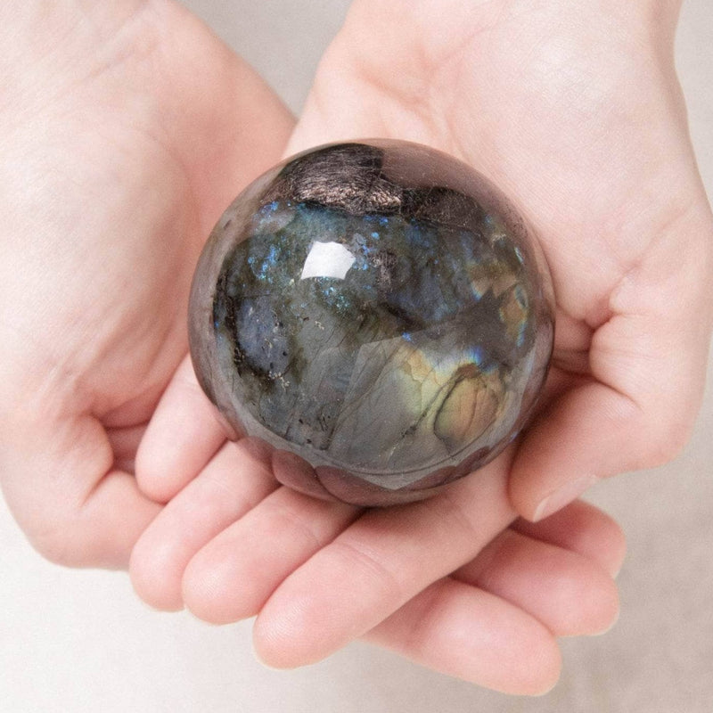 Labradorite Blue Flame Sphere with Tripod - AAA Premium Quality