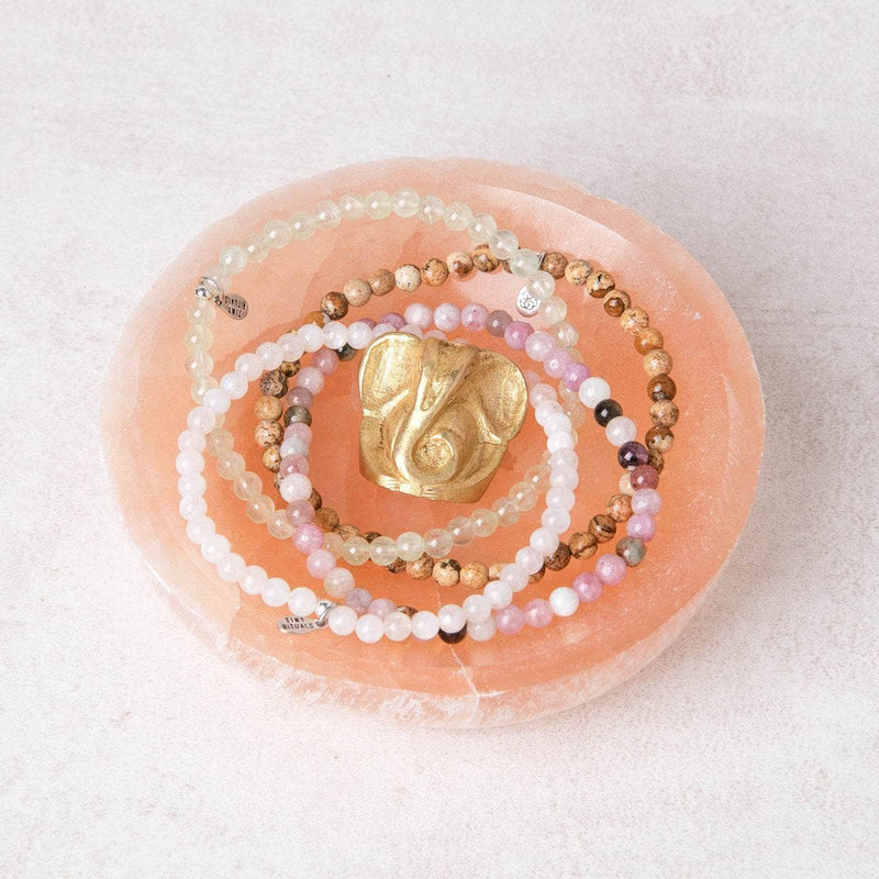 Peach Selenite Crystal Recharging Bowl