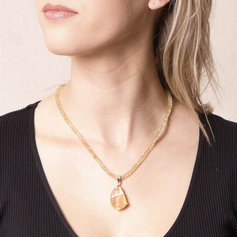 Natural Citrine Beaded Necklace - One of a Kind