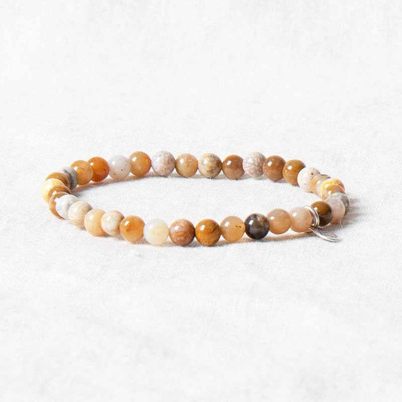 Natural Coral Jade Chrysanthemum Energy Bracelet