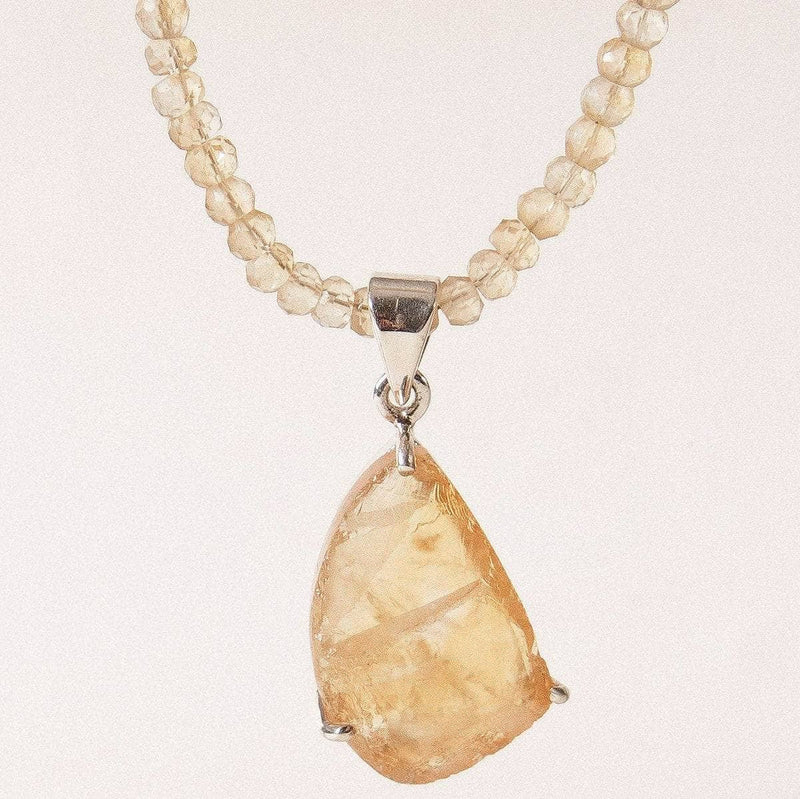 Natural Citrine Beaded Necklace - One of a Kind