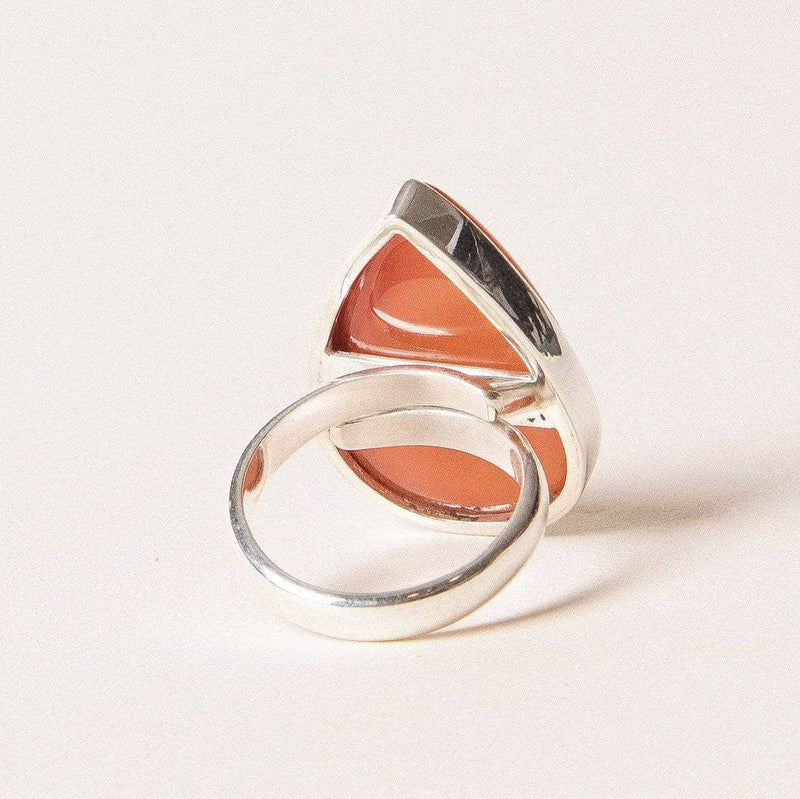 Teardrop Carnelian Gemstone Ring