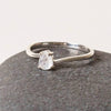 Teardrop Rainbow Moonstone Ring - Size 9